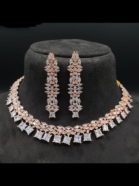  Indian Jewelry - Zirconia Stones Necklace & Earrings