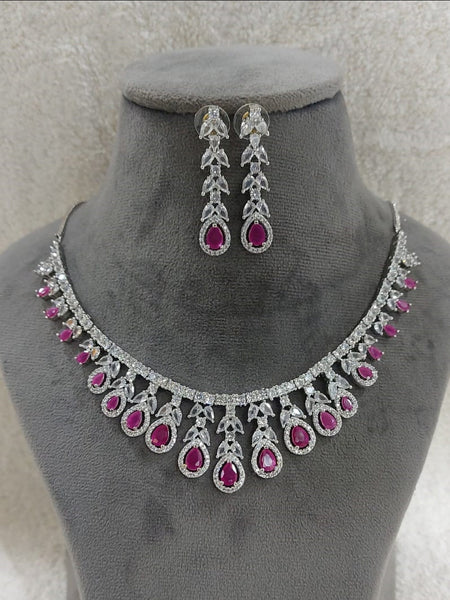 Necklace Indian Jewelry - Zirconia Stones Necklace & Earrings