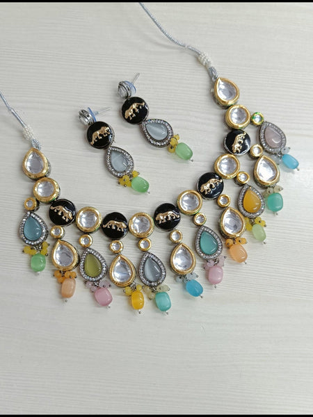  Indian Jewelry - Zirconia Necklace & Earrings