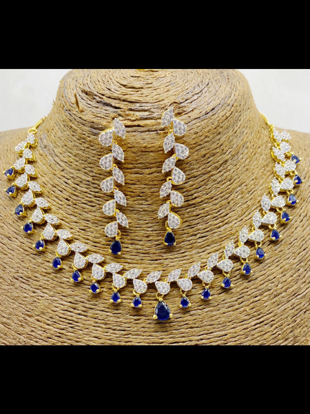  Indian Jewelry - Zirconia Necklace & Earrings