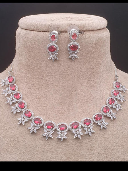  Indian Jewelry - Zirconia Necklace & Earrings