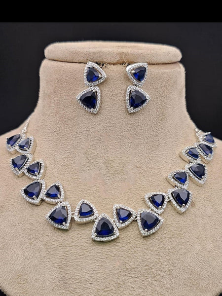  Indian Jewelry - Zirconia Necklace & Earrings
