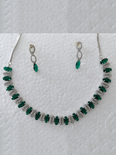 Necklace Indian Jewelry - Zirconia Necklace & Earrings