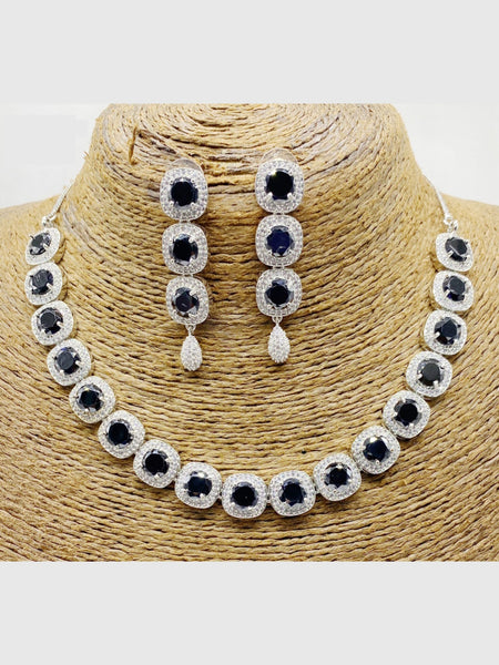 Indian Jewelry - Zirconia Necklace & Earrings