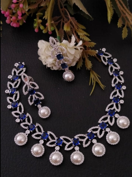  Indian Jewelry - Zirconia Necklace & Earrings