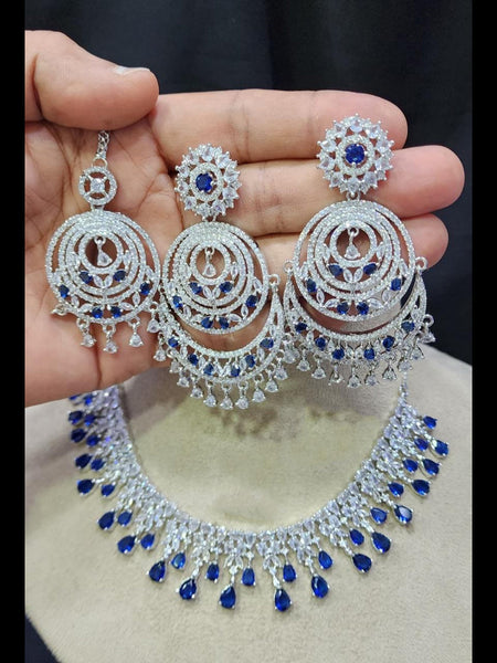 Zirconia Indian Jewelry - Zirconia Necklace & Earrings