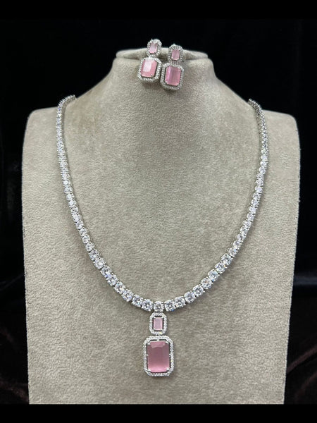  Indian Jewelry - Zirconia Necklace & Earrings