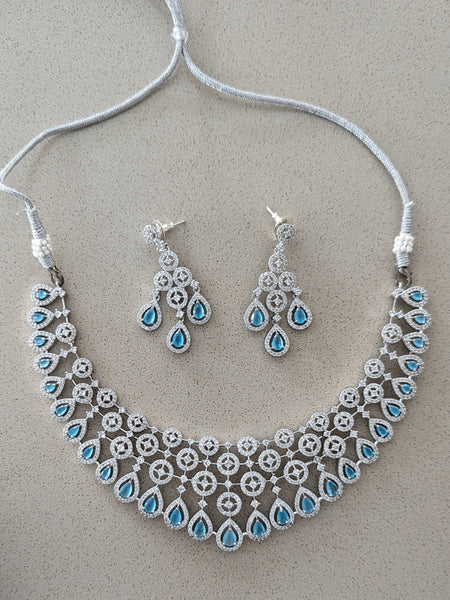  Indian Jewelry - Zirconia Necklace & Earrings