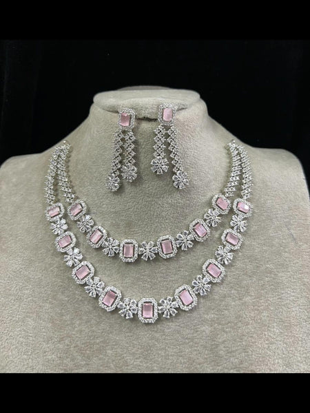 Necklace Indian Jewelry - Zirconia Necklace & Earrings