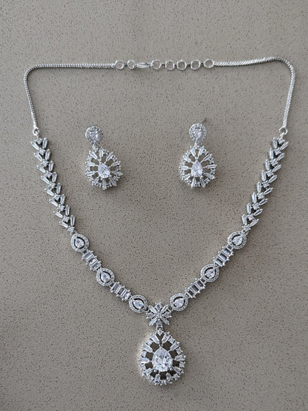  Indian Jewelry - Zirconia Necklace & Earrings