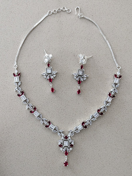  Indian Jewelry - Zirconia Necklace & Earrings