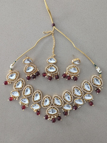  Indian Jewelry - Zirconia Necklace & Earrings