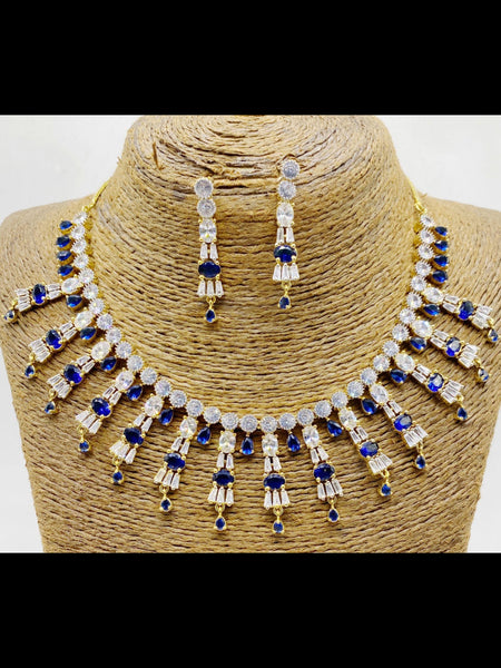 Zirconia Indian Jewelry - Zirconia Necklace & Earrings