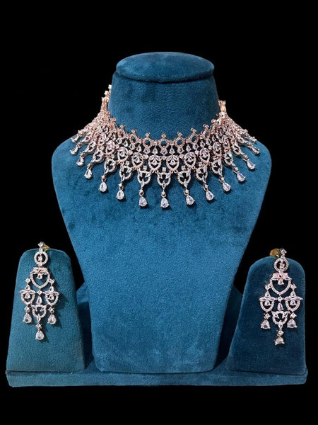 Zirconia Indian Jewelry - Zirconia Necklace & Earrings