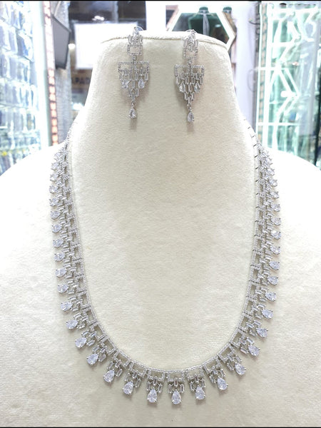 Zirconia Indian Jewelry - Zirconia Necklace & Earrings