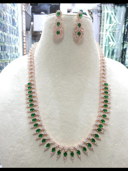 Zirconia Indian Jewelry - Zirconia Necklace & Earrings