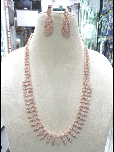  Indian Jewelry - Zirconia Necklace & Earrings