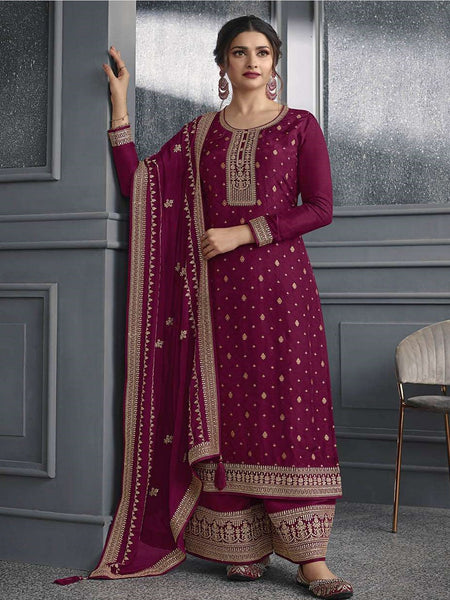 Straight Indian Dress - Embroidered Jacquard Zari