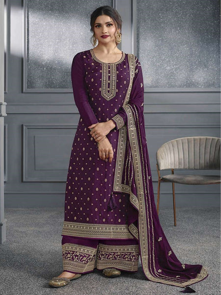Straight Indian Dress - Embroidered Jacquard Zari