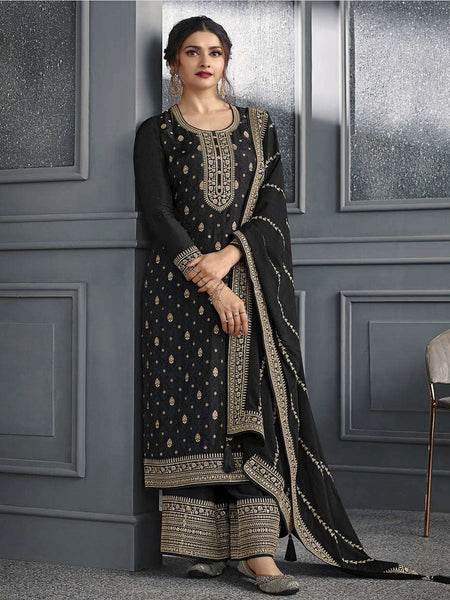 Green Indian Dress - Embroidered Jacquard Zari