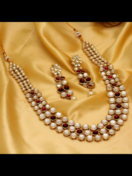 Necklace Indian Jewelry - Kundan Necklace with Tikka
