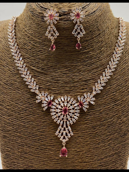 Zirconia Indian Jewelry - Zirconia Stones Necklace