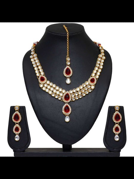 Necklace Indian Jewelry - Kundan Necklace & Tikka