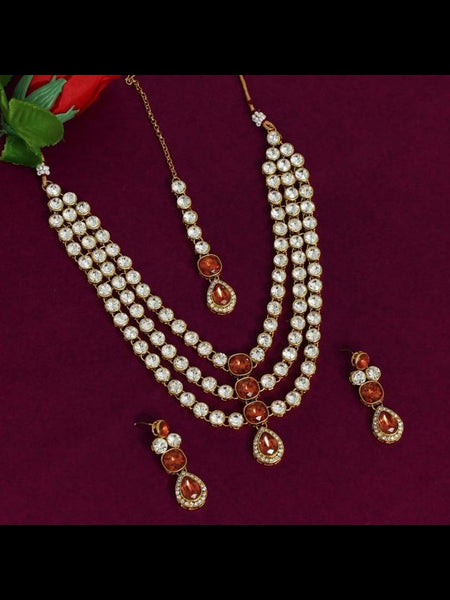 Necklace Indian Jewelry - Kundan Necklace & Tikka