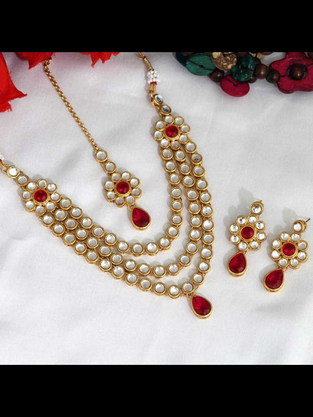 Necklace Indian Jewelry - Kundan Necklace & Tikka