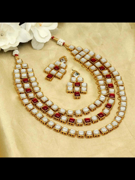 Kundan Indian Jewelry - Kundan Necklace & Earrings