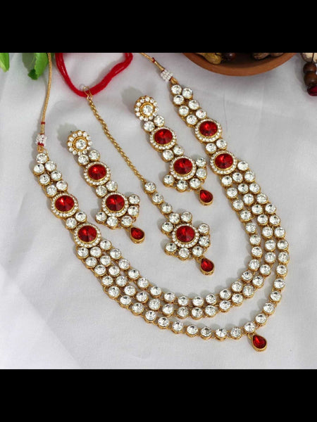 Kundan Indian Jewelry - Kundan Necklace & Tikka