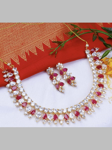 Necklace Indian Jewelry - Zirconia Stones Necklace