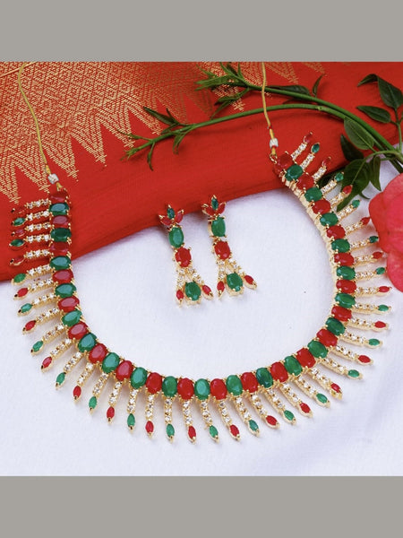Necklace Indian Jewelry - Zirconia Stones Necklace