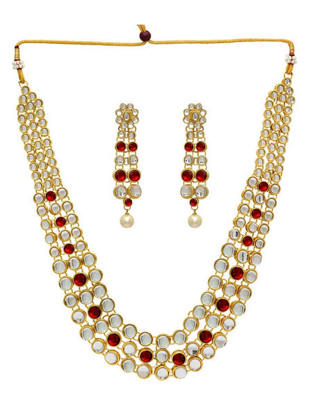 Pearl Indian Jewelry - Kundan & Pearl Necklace Set