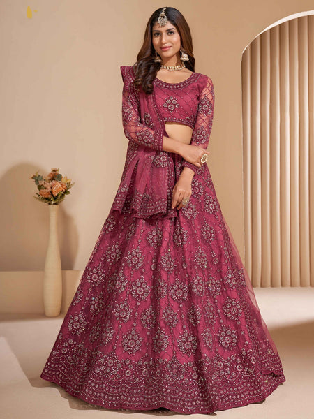 Plus-Sizes Lehenga Choli - Net & Silk Embroidery