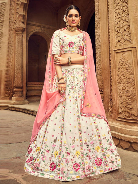 Net Lehenga Choli - Georgette Embroidery