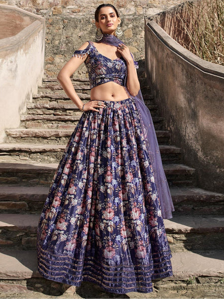 Blue Lehenga Choli - Georgette Embroidery