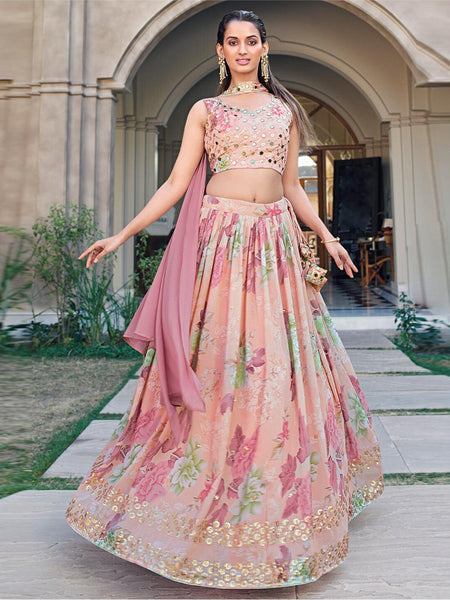 Plus-Sizes Lehenga Choli - Georgette Embroidery