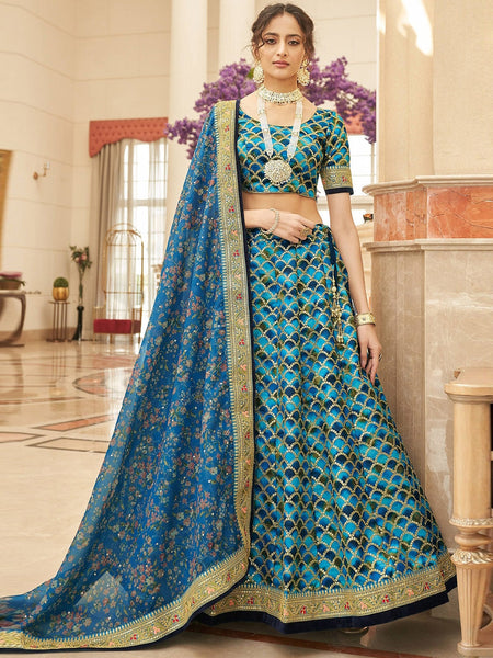 Wedding Lehenga Choli - Art Silk Embroidery