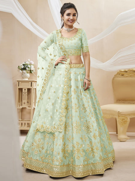 Plus-Sizes Lehenga Choli - Embroidery on Art Silk