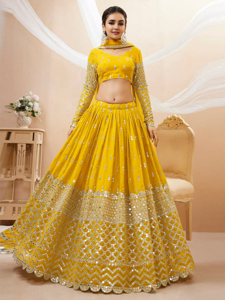 Yellow Lehenga Choli - Georgette Embroidery
