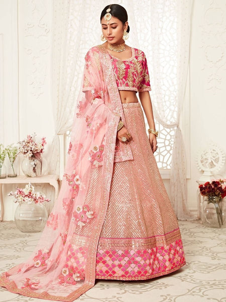 Net Lehenga Choli - Art Silk Embroidery