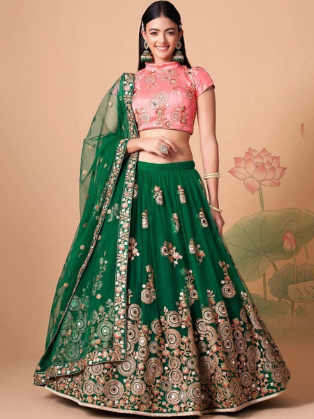 Plus-Sizes Lehenga Choli - Art Silk Embroidery