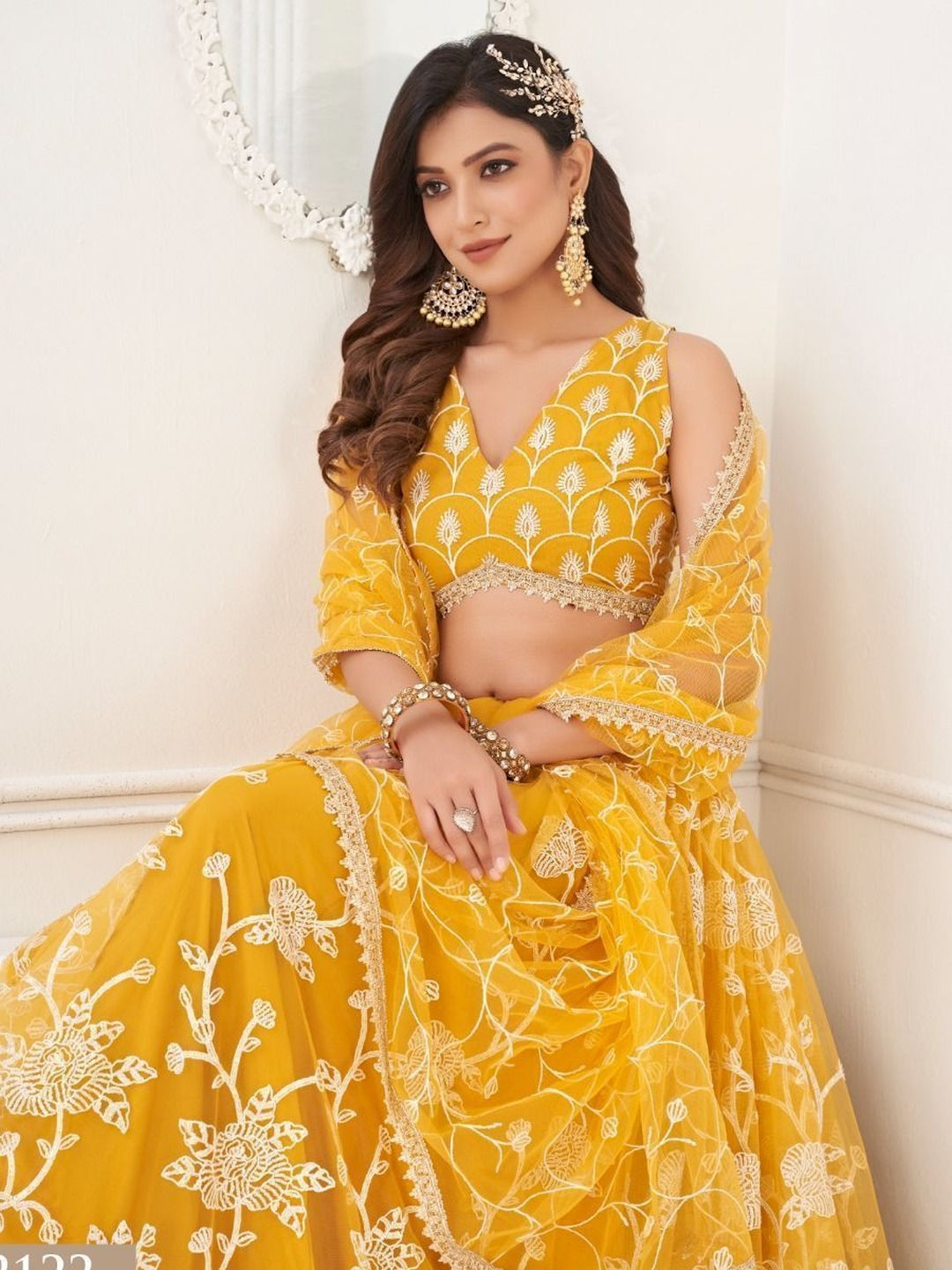 mustard yellow embroidered dress Floral Embroidered Yellow Long Sleeve Boho Dress
