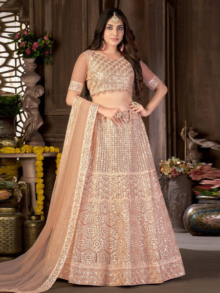 Plus-Sizes Lehenga Choli - Embroidered  Net