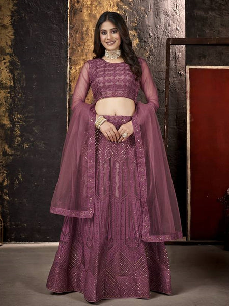 Plus-Sizes Lehenga Choli - Embroidery on Net