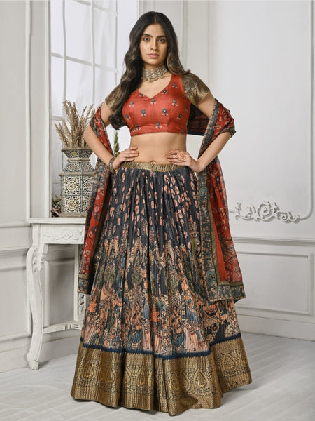 Silk Lehenga Choli - Pure silk & Viscose