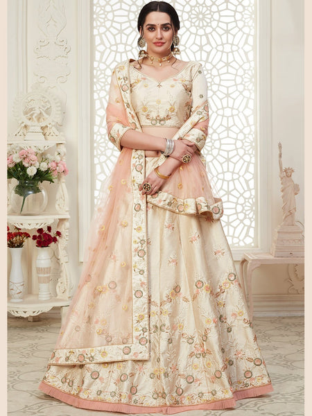 Plus-Sizes Lehenga Choli - Art Silk Embroidery