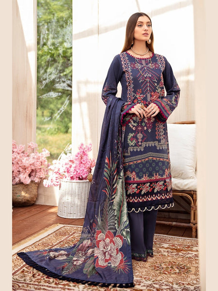 Palazzo Pakistani Dress - Chiffon & Lawn Embroidery