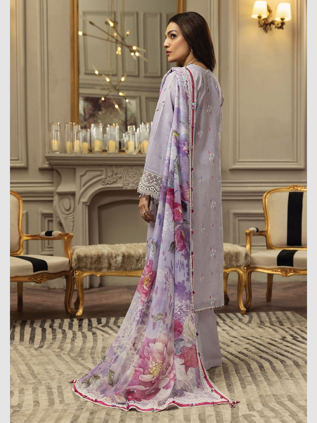 Purple Embroidered Designer Net Purple Embroidered Designer Net